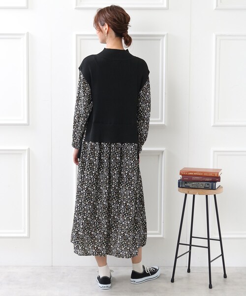 DRESKIP（ドレスキップ）の「◆ニットベストドッキングワンピース（ワンピース・レディース・ブラウン系その他/ブラック系/ブラック・03/02）」の6枚目の写真