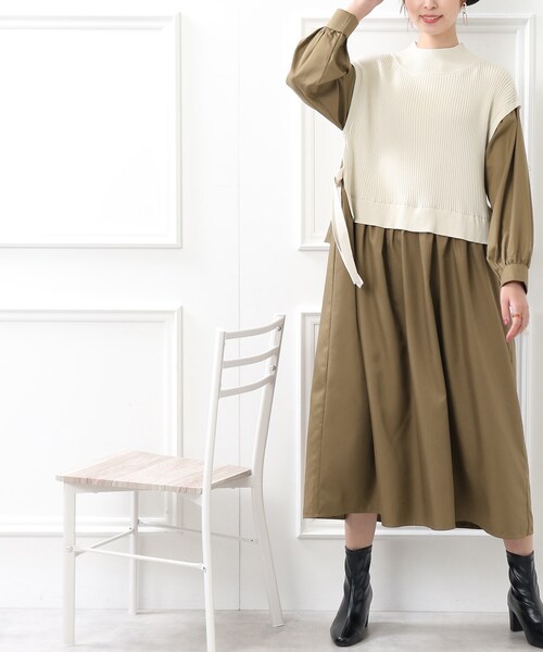 DRESKIP（ドレスキップ）の「◆ニットベストドッキングワンピース（ワンピース・レディース・ブラウン系その他/ブラック系/ブラック・03/02）」の22枚目の写真