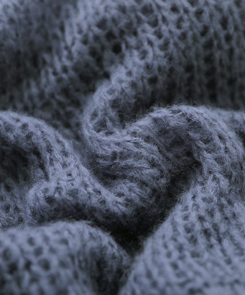 osharewalker（オシャレウォーカー）の「【廃盤】『メッシュ編みモヘヤタッチニット』（ニット/セーター・レディース・オレンジ/ネイビー・FREE）」の14枚目の写真