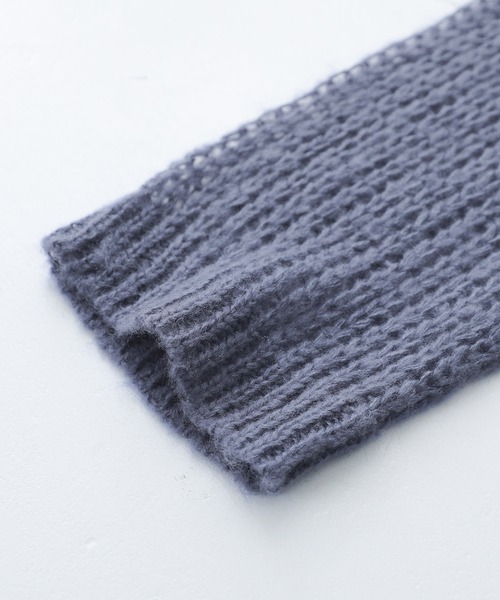 osharewalker（オシャレウォーカー）の「【廃盤】『メッシュ編みモヘヤタッチニット』（ニット/セーター・レディース・オレンジ/ネイビー・FREE）」の16枚目の写真