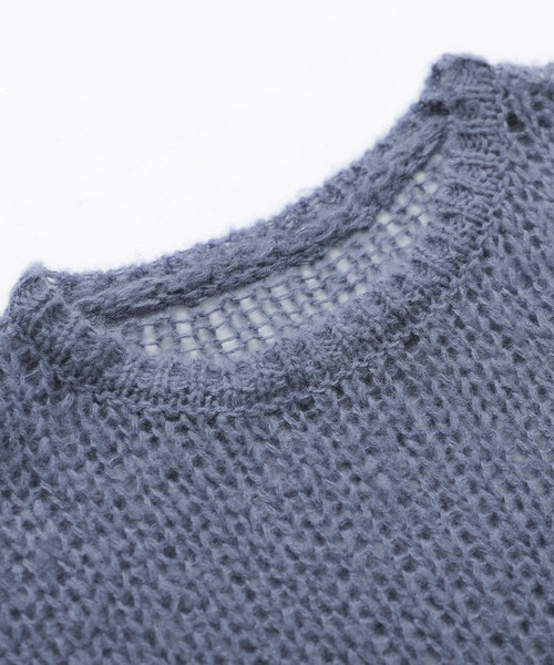 osharewalker（オシャレウォーカー）の「【廃盤】『メッシュ編みモヘヤタッチニット』（ニット/セーター・レディース・オレンジ/ネイビー・FREE）」の17枚目の写真