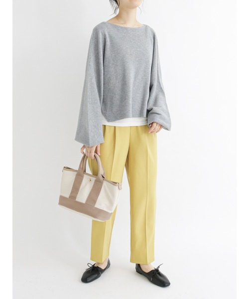 Samansa Mos2 blue(サマンサモスモスブルー)の「【吸湿発熱】マルチスタイルテーパードパンツ(その他パンツ・レディース・ブラウン/イエロー/ミント/チャコール/オフホワイト/ライトベージュ/ブラック・SMALL/LARGE/MEDIUM)」の17枚目の写真