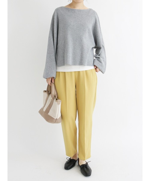 Samansa Mos2 blue(サマンサモスモスブルー)の「【吸湿発熱】マルチスタイルテーパードパンツ(その他パンツ・レディース・ブラウン/イエロー/ミント/チャコール/オフホワイト/ライトベージュ/ブラック・SMALL/LARGE/MEDIUM)」の18枚目の写真