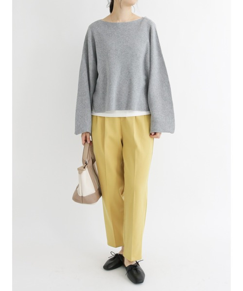 Samansa Mos2 blue(サマンサモスモスブルー)の「【吸湿発熱】マルチスタイルテーパードパンツ(その他パンツ・レディース・ブラウン/イエロー/ミント/チャコール/オフホワイト/ライトベージュ/ブラック・SMALL/LARGE/MEDIUM)」の19枚目の写真