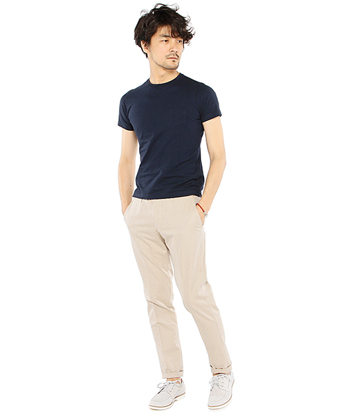 BRILLA per il gusto（ブリッラペルイルグースト）の「VERTO / コットンクルーネック Ｔシャツ（Tシャツ/カットソー・メンズ・ネイビー/グレー/ホワイト・LARGE/SMALL/MEDIUM/X-SMALL）」の4枚目の写真