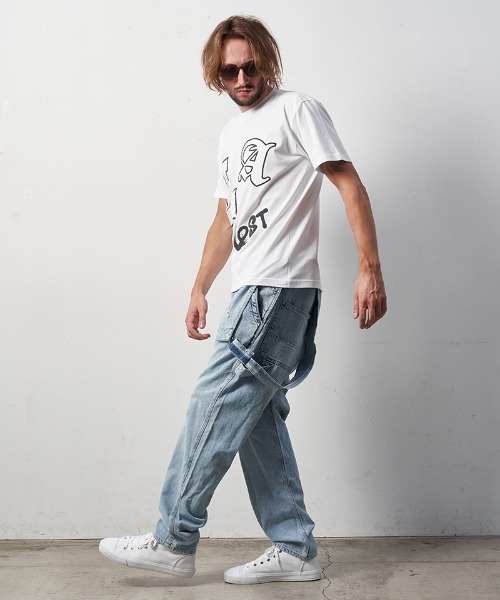 STUD MUFFIN(スタッドマフィン)の「mt8093-5.6ozコットン天竺LAフォームプリント-サガラパッチSSTシャツ(Tシャツ/カットソー・メンズ・ホワイト/ブラック/アッシュ・2/4/3)」の10枚目の写真