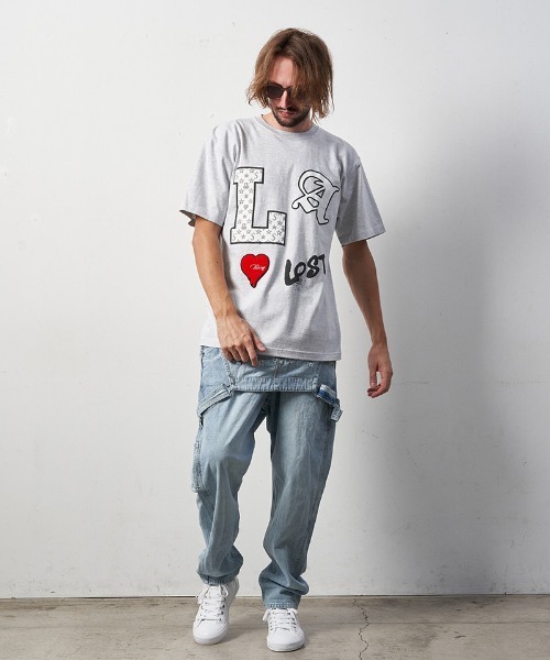 STUD MUFFIN(スタッドマフィン)の「mt8093-5.6ozコットン天竺LAフォームプリント-サガラパッチSSTシャツ(Tシャツ/カットソー・メンズ・ホワイト/ブラック/アッシュ・2/4/3)」の17枚目の写真