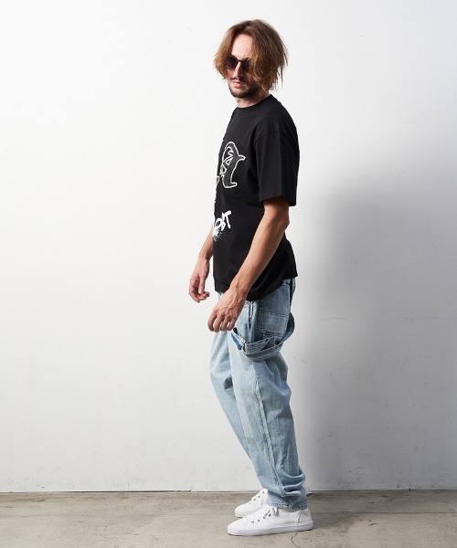 STUD MUFFIN(スタッドマフィン)の「mt8093-5.6ozコットン天竺LAフォームプリント-サガラパッチSSTシャツ(Tシャツ/カットソー・メンズ・ホワイト/ブラック/アッシュ・2/4/3)」の15枚目の写真