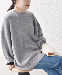 *〈手洗い可能〉ヤクフィール袖配色ニットプルオーバー◆