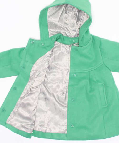 kladskap（クレードスコープ）の「ネコ釦ウールライクコート（ダウンジャケット/コート・キッズ・グリーン・100cm/90cm/120cm/110cm）」の3枚目の写真