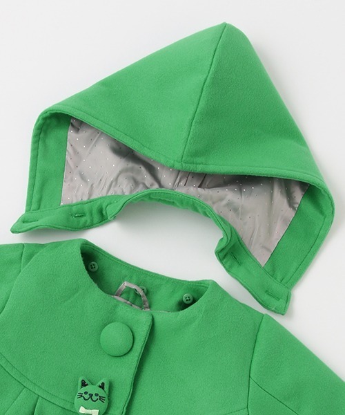 kladskap（クレードスコープ）の「ネコ釦ウールライクコート（ダウンジャケット/コート・キッズ・グリーン・100cm/90cm/120cm/110cm）」の6枚目の写真