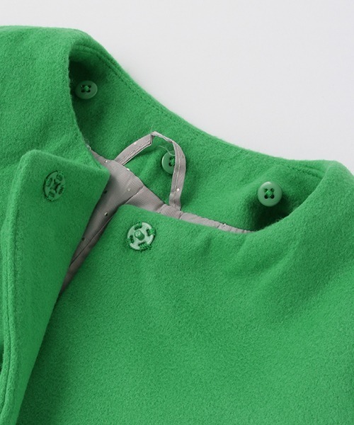 kladskap（クレードスコープ）の「ネコ釦ウールライクコート（ダウンジャケット/コート・キッズ・グリーン・100cm/90cm/120cm/110cm）」の7枚目の写真