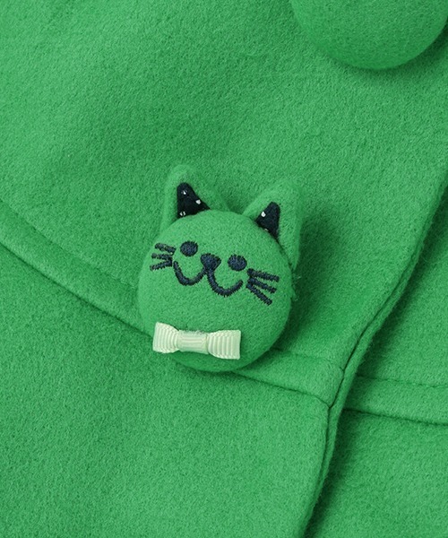 kladskap（クレードスコープ）の「ネコ釦ウールライクコート（ダウンジャケット/コート・キッズ・グリーン・100cm/90cm/120cm/110cm）」の8枚目の写真