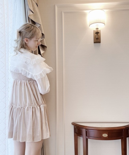 極美品♡45R　コットン　チュニック　ワンピース ギャザー　R刺繍　3 極美品♡45R コットン チュニック ワンピース ギャザー R刺繍 3 - メルカリ