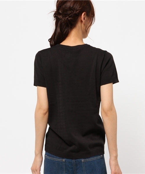 BELLA FREUD（ベラ・フルード）の「Bella Freud　『GIRLIE GIRLIE』 半袖ニット（ニット/セーター・レディース・ダークブルー/ブラック・SMALL/MEDIUM）」の8枚目の写真