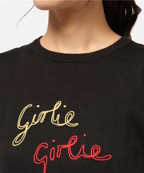 BELLA FREUD（ベラ・フルード）の「Bella Freud　『GIRLIE GIRLIE』 半袖ニット（ニット/セーター・レディース・ダークブルー/ブラック・SMALL/MEDIUM）」の7枚目の写真