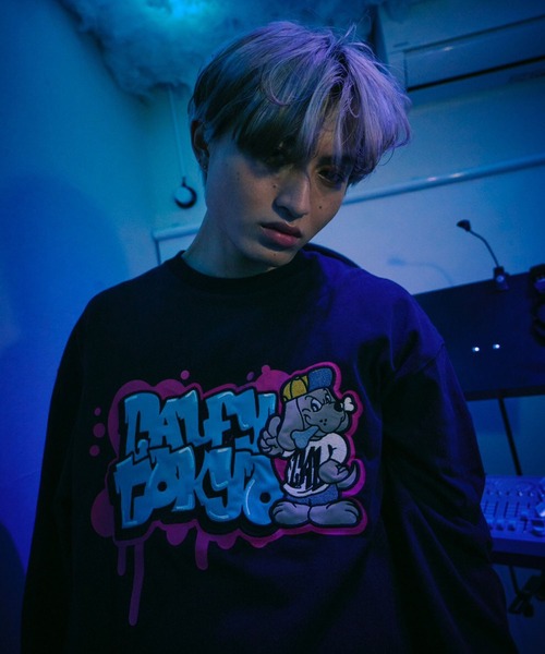 GALFY(ガルフィー)の「【GALFY/ガルフィー】わんわん落書きロングスリーブTシャツ(Tシャツ/カットソー・メンズ・ホワイト系その他/ブラック系その他/パープル系その他・L/XL)」の13枚目の写真