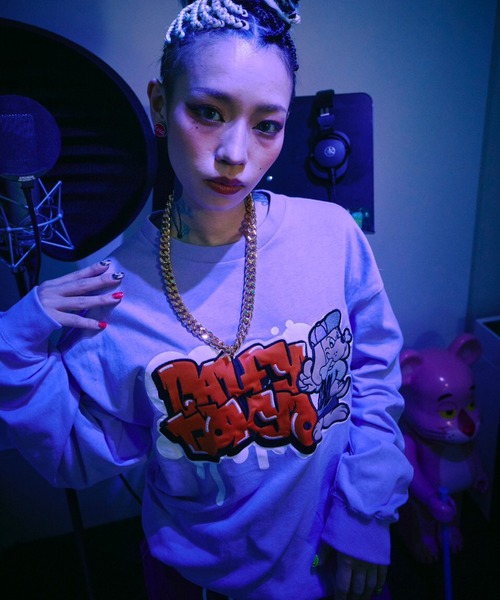 GALFY(ガルフィー)の「【GALFY/ガルフィー】わんわん落書きロングスリーブTシャツ(Tシャツ/カットソー・メンズ・ホワイト系その他/ブラック系その他/パープル系その他・L/XL)」の17枚目の写真