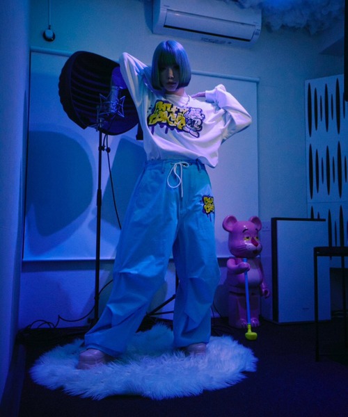 GALFY(ガルフィー)の「【GALFY/ガルフィー】わんわん落書きロングスリーブTシャツ(Tシャツ/カットソー・メンズ・ホワイト系その他/ブラック系その他/パープル系その他・L/XL)」の10枚目の写真