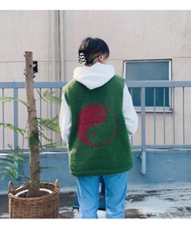 【MacMahon Knitting Mills】マクマホーン 別注 Vest Yin&Yang-Green