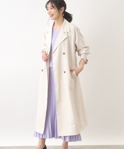 grove（グローブ）の「◆【撥水機能】気軽にサッと羽織れる軽さのあるトレンチコート（トレンチコート・レディース・ベージュ/アイボリー/ブラック・01/02/03/04/05）」の2枚目の写真