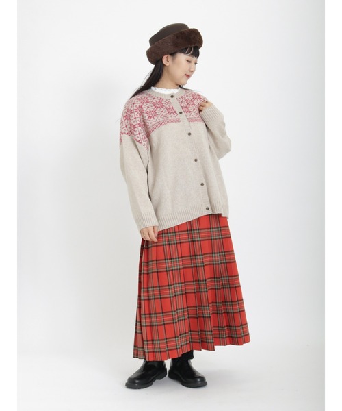 Samansa Mos2（サマンサ モスモス）の「柄アソートプリーツスカート（スカート・レディース・モカ/ネイビー/グリーン/レッド/オフホワイト・ﾌﾘ-）」の10枚目の写真