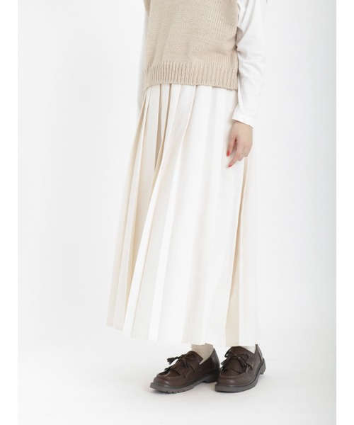 Samansa Mos2（サマンサ モスモス）の「柄アソートプリーツスカート（スカート・レディース・モカ/ネイビー/グリーン/レッド/オフホワイト・ﾌﾘ-）」の8枚目の写真