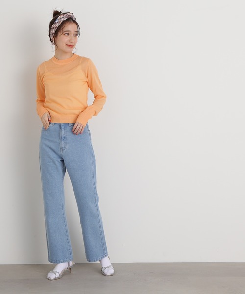 N.（N. Natural Beauty Basic）（エヌエヌナチュラルビューティーベーシック）の「【S Size Line】◆ナチュラルフレアデニムⅡ（デニムパンツ・レディース・ダークブルー/ワンウォッシュ/ライトブルー・SMALL/MEDIUM）」の4枚目の写真