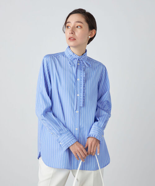 ◇【WEB限定カラーあり】プリーツフリルシャツ（シャツ/ブラウス