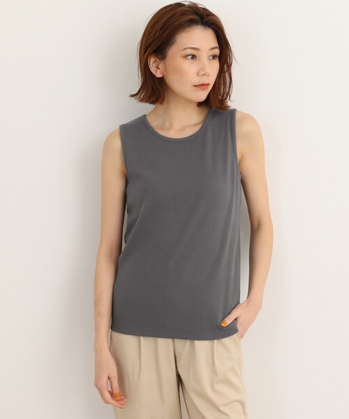 SHOO・LA・RUE（シューラルー）の「◆細リブ タンクトップ（タンクトップ・レディース・ホワイト系/ブラック/チャコールグレー・02/03/04）」の4枚目の写真