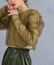 PUBLIC TOKYO | 【洗える】【三重県産】チュールレイヤードシアートップス(Tシャツ/カットソー)