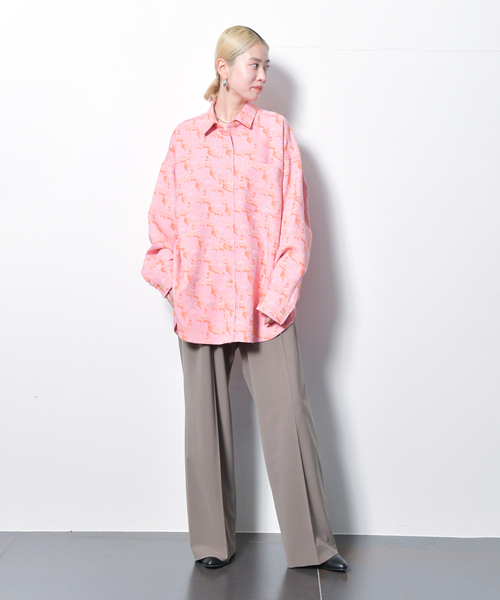 CITY SHOP BIG JACQUARD シャツ ピンク CITYSHOP（シティーショップ）の「BIG JACQUARD シャツ（シャツ