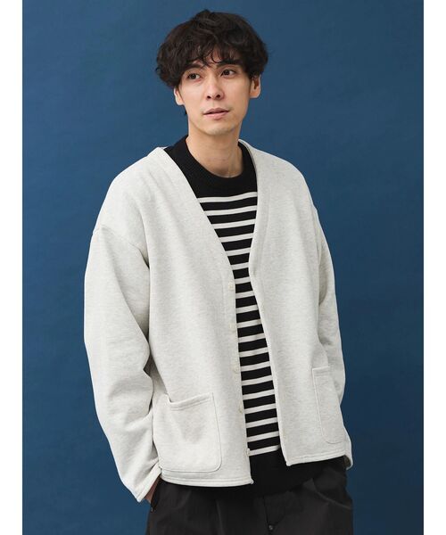 CRAFT STANDARD BOUTIQUE（クラフトスタンダードブティック）の「裏毛カーディガン（カーディガン/ボレロ・メンズ・ブラック/杢グレー/ホワイト系その他・M/L/XL）」の15枚目の写真