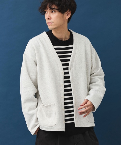 CRAFT STANDARD BOUTIQUE（クラフトスタンダードブティック）の「裏毛カーディガン（カーディガン/ボレロ・メンズ・ブラック/杢グレー/ホワイト系その他・M/L/XL）」の2枚目の写真