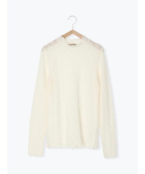 Samansa Mos2（サマンサ モスモス）の「◎花柄レースジャカードメローカットソー（Tシャツ/カットソー・レディース・オフホワイト/ブラック・ﾌﾘ-）」の21枚目の写真