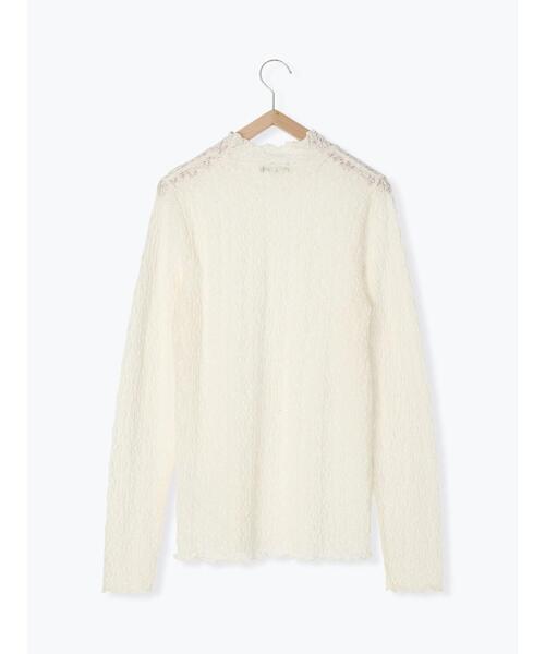 Samansa Mos2（サマンサ モスモス）の「◎花柄レースジャカードメローカットソー（Tシャツ/カットソー・レディース・オフホワイト/ブラック・ﾌﾘ-）」の20枚目の写真