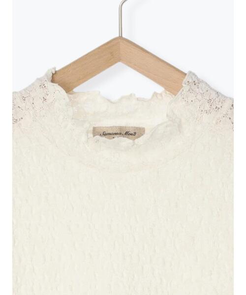 Samansa Mos2（サマンサ モスモス）の「◎花柄レースジャカードメローカットソー（Tシャツ/カットソー・レディース・オフホワイト/ブラック・ﾌﾘ-）」の19枚目の写真