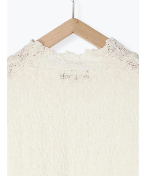 Samansa Mos2（サマンサ モスモス）の「◎花柄レースジャカードメローカットソー（Tシャツ/カットソー・レディース・オフホワイト/ブラック・ﾌﾘ-）」の16枚目の写真