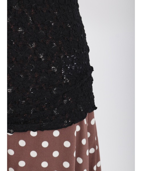 Samansa Mos2（サマンサ モスモス）の「◎花柄レースジャカードメローカットソー（Tシャツ/カットソー・レディース・オフホワイト/ブラック・ﾌﾘ-）」の13枚目の写真