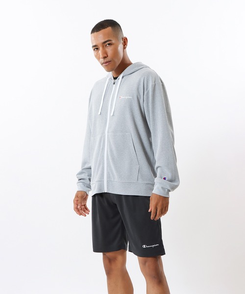 Champion(チャンピオン)の「【Champion/チャンピオン】メンズ スポーツ ジップフーデッドシャツ(パーカー・メンズ・グレー/ブラック/ホワイト・LARGE/X-LARGE/MEDIUM)」の3枚目の写真