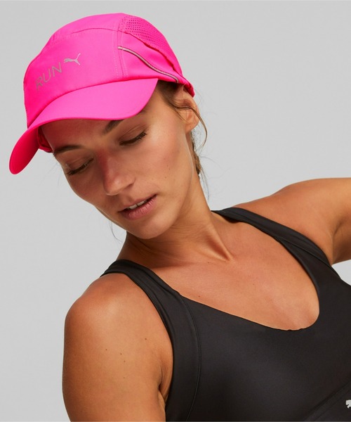 PUMA(プーマ)の「PUMA プーマ ユニセックス ランニング ライトウェイト ランナー キャップ(キャップ・メンズ・ピンク/ライム/ホワイト/ブラック・フリー)」の4枚目の写真