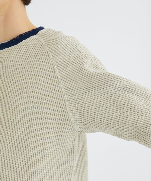 KIIT(キート)の「【KIIT/キート】STUDIOUS別注 RINGER WAFFLE(Tシャツ/カットソー・メンズ・ホワイト/ブラック/ベージュ・FREE)」の12枚目の写真
