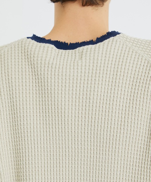 KIIT(キート)の「【KIIT/キート】STUDIOUS別注 RINGER WAFFLE(Tシャツ/カットソー・メンズ・ホワイト/ブラック/ベージュ・FREE)」の21枚目の写真