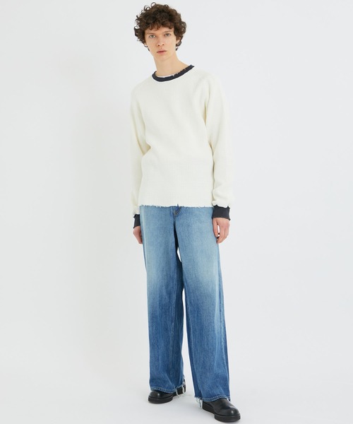 KIIT(キート)の「【KIIT/キート】STUDIOUS別注 RINGER WAFFLE(Tシャツ/カットソー・メンズ・ホワイト/ブラック/ベージュ・FREE)」の22枚目の写真