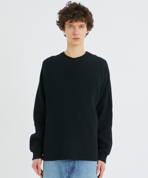KIIT(キート)の「【KIIT/キート】STUDIOUS別注 RINGER WAFFLE(Tシャツ/カットソー・メンズ・ホワイト/ブラック/ベージュ・FREE)」の14枚目の写真