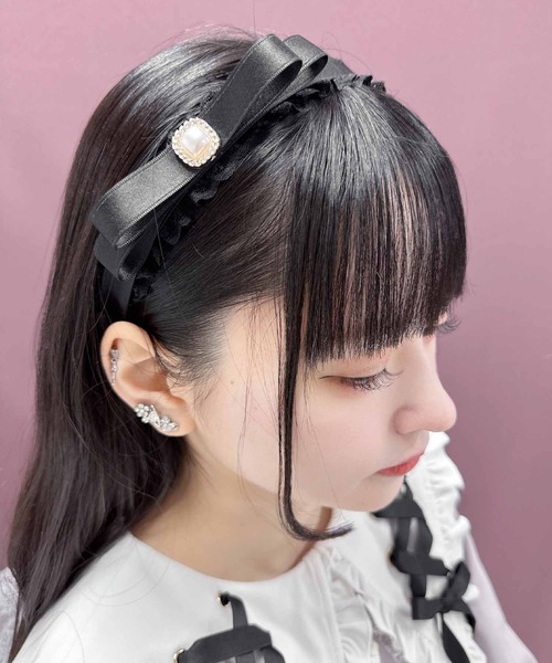 ROJITA（ロジータ）の「パール付きリボンレースカチューシャ（カチューシャ・レディース・マルチ/ブルー/ブラック・FREE）」の18枚目の写真