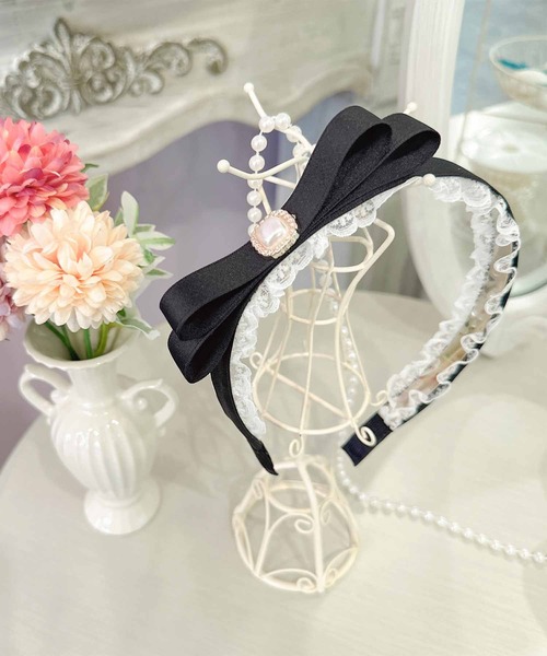 ROJITA（ロジータ）の「パール付きリボンレースカチューシャ（カチューシャ・レディース・マルチ/ブルー/ブラック・FREE）」の7枚目の写真