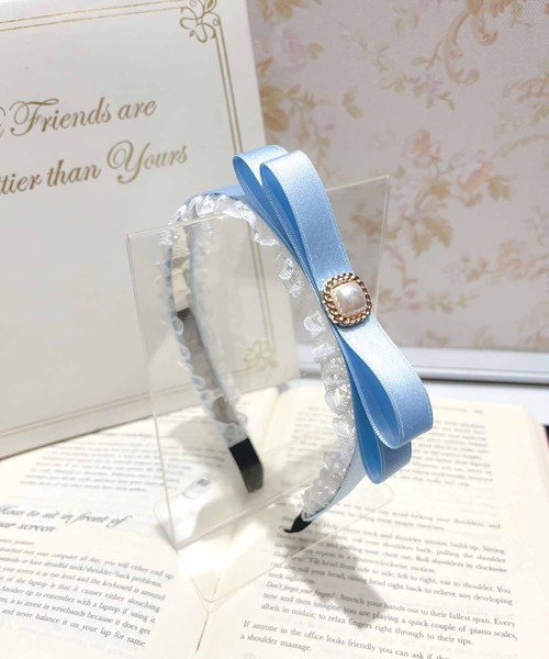 ROJITA（ロジータ）の「パール付きリボンレースカチューシャ（カチューシャ・レディース・マルチ/ブルー/ブラック・FREE）」の11枚目の写真