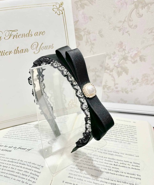 ROJITA（ロジータ）の「パール付きリボンレースカチューシャ（カチューシャ・レディース・マルチ/ブルー/ブラック・FREE）」の15枚目の写真