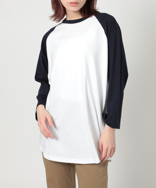 United Athle（ユナイテッドアスレ）の「【United Athle】3/4 raglan sleeve t-shirt / ラグランスリーブTシャツ 七分丈 ロンT リンガー 5045（Tシャツ/カットソー・メンズ・ホワイト/ブラック/ホワイト×ネイビー/ブラック×グレー/ホワイト×ブラック・M/L/XL/S）」の4枚目の写真